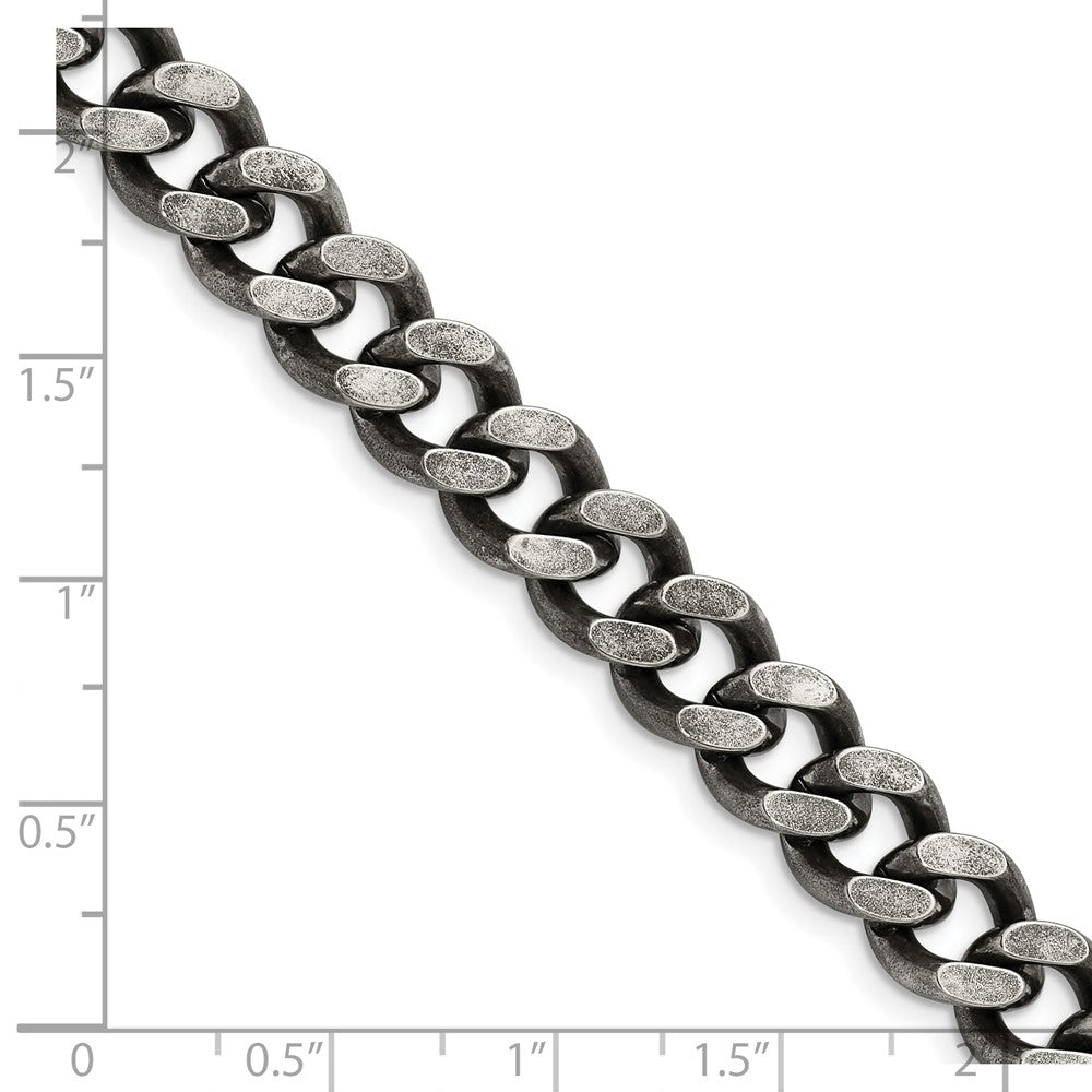 Chisel Stainless Steel Oxidized 9.25mm 24 inch Curb Chain