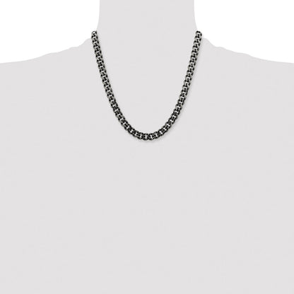 Chisel Stainless Steel Oxidized 9.25mm 20 inch Curb Chain