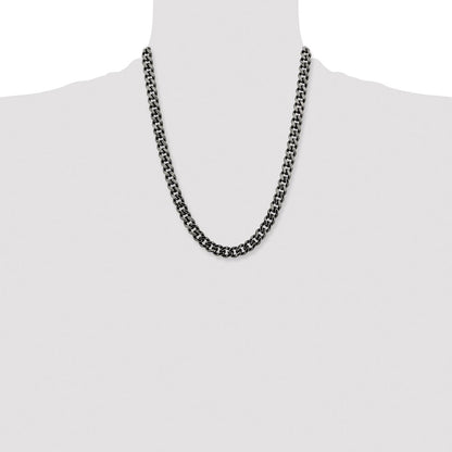 Chisel Stainless Steel Oxidized 9.25mm 22 inch Curb Chain