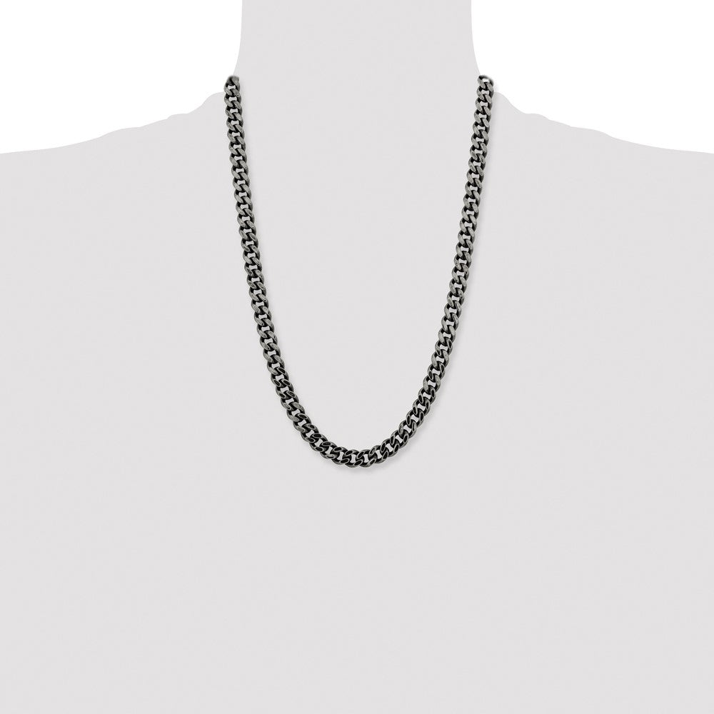 Chisel Stainless Steel Oxidized 9.25mm 24 inch Curb Chain