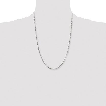 Chisel Stainless Steel Polished 2.5mm 24 inch Fancy Box Chain
