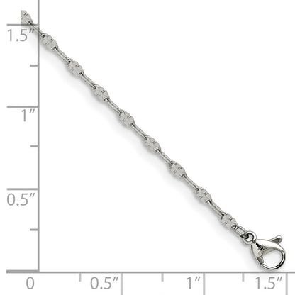 Chisel Stainless Steel Polished 9.5 inch Alternate Anchor Link Chain Anklet