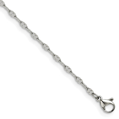 Chisel Stainless Steel Polished 9.5 inch Alternate Anchor Link Chain Anklet