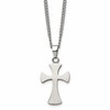 Chisel Stainless Steel Brushed Cross Pendant on a 22 inch Curb Chain Necklace