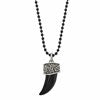Chisel Stainless Steel Antiqued and Polished Black IP-plated Claw Pendant on a 20 inch Ball Chain Necklace