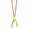 Chisel Stainless Steel Polished Yellow IP-plated Wishbone on a 16 inch Multi-Link Chain Necklace