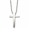 Chisel Stainless Steel Polished Cross Pendant on a 22 inch Ball Chain Necklace