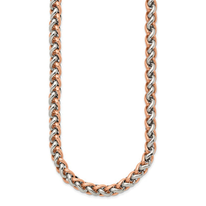 Chisel Stainless Steel Polished Rose IP-plated 24 inch Necklace