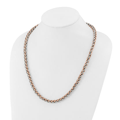 Chisel Stainless Steel Polished Rose IP-plated 24 inch Necklace