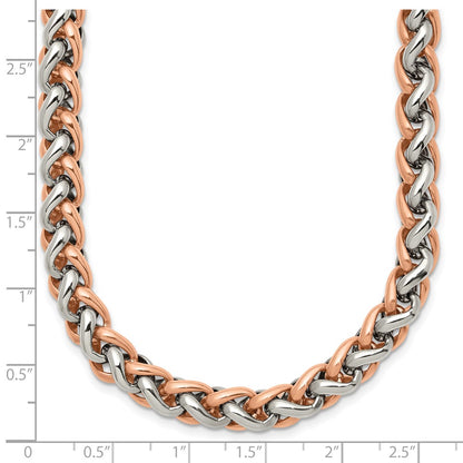 Chisel Stainless Steel Polished Rose IP-plated 24 inch Necklace