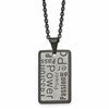 Chisel Stainless Steel Brushed and Polished Black IP-plated Power and Passion Pendant on a 22 inch Cable Chain Necklace