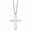 Chisel Stainless Steel Polished Large Cross Pendant on an 18 inch Cable Chain Necklace