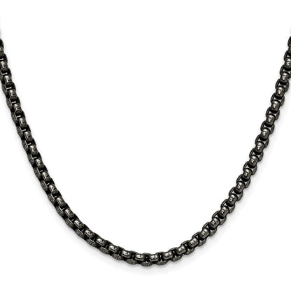 Chisel Stainless Steel Antiqued and Polished 3.9mm 18 inch Rounded Box Chain