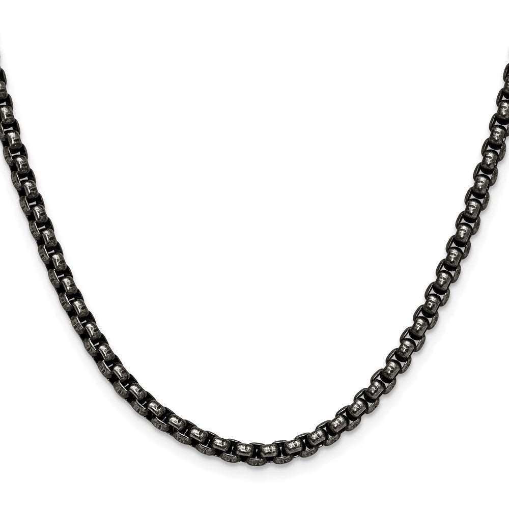 Chisel Stainless Steel Antiqued and Polished 3.9mm 20 inch Rounded Box Chain