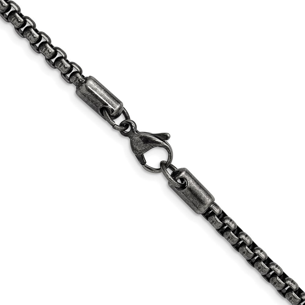 Chisel Stainless Steel Antiqued and Polished 3.9mm 16 inch Rounded Box Chain