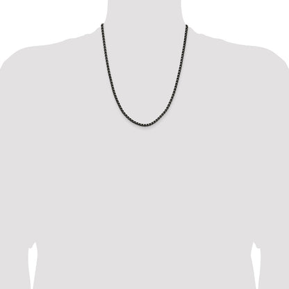 Chisel Stainless Steel Antiqued and Polished 3.9mm 22 inch Rounded Box Chain