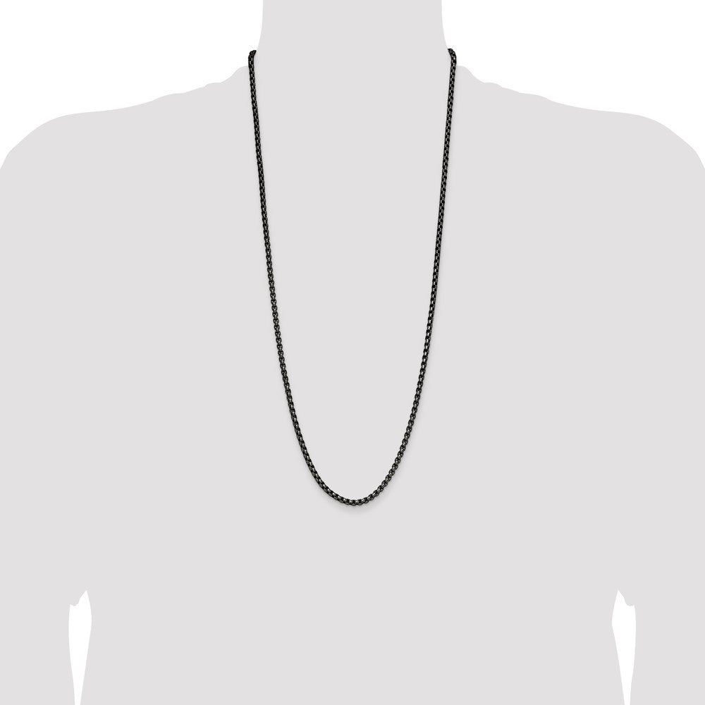 Chisel Stainless Steel Antiqued and Polished 3.9mm 30 inch Rounded Box Chain