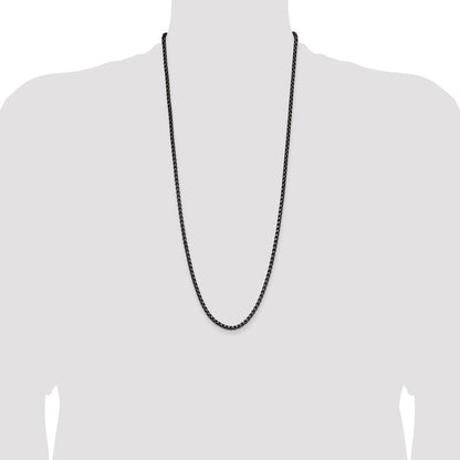 Chisel Stainless Steel Antiqued and Polished 3.9mm 30 inch Rounded Box Chain