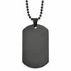 Chisel Stainless Steel Polished Black IP-plated Dog Tag on a 20 inch Ball Chain Necklace