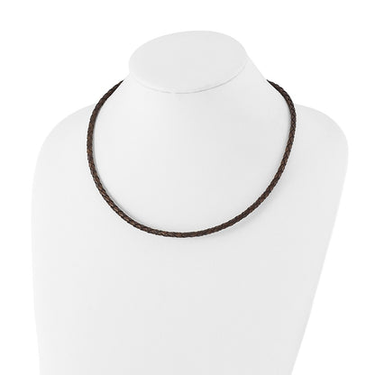 Chisel 4mm Genuine Leather Hexagon Weave 20 inch Necklace