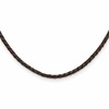 Chisel 4mm Genuine Leather Hexagon Weave 18 inch Necklace