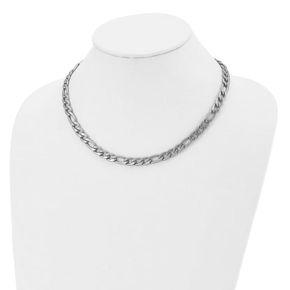 Chisel Stainless Steel Satin 7mm 18 inch Figaro Chain