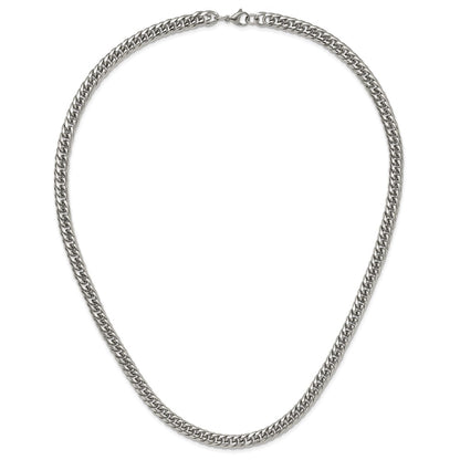 Chisel Stainless Steel Polished 24 inch Double Curb Chain Necklace