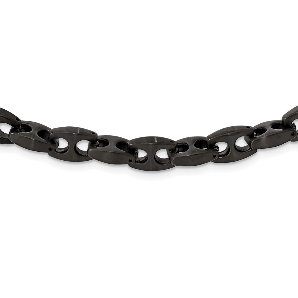 Chisel Stainless Steel Brushed Black IP-plated 24 inch Link Necklace