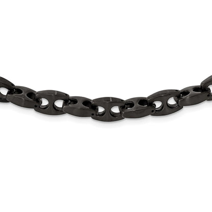Chisel Stainless Steel Brushed Black IP-plated 24 inch Link Necklace