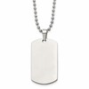 Chisel Stainless Steel Brushed and Polished Rounded Edge 2mm Dog Tag on a 24 inch Ball Chain Necklace