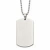 Chisel Stainless Steel Brushed and Polished Rounded Edge 2mm Dog Tag on a 24 inch Ball Chain Necklace