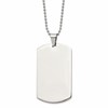 Chisel Stainless Steel Brushed and Polished Round Edge Extra Large 4mm Dog Tag on a 24 inch Ball Chain Necklace