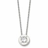 Chisel Stainless Steel Polished CZ April Birthstone Circle Pendant on a 20 inch Multi-Link Chain Necklace