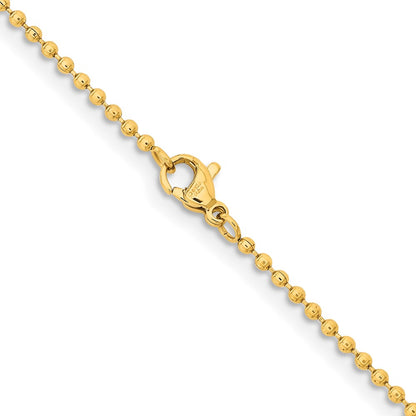 Chisel Stainless Steel Polished Yellow IP-plated 2mm 20 inch Ball Chain