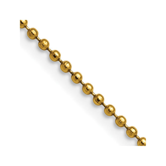 Chisel Stainless Steel Polished Yellow IP-plated 2mm 20 inch Ball Chain