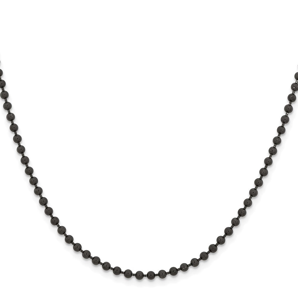Chisel Stainless Steel Polished Black IP-plated 3mm 30 inch Ball Chain