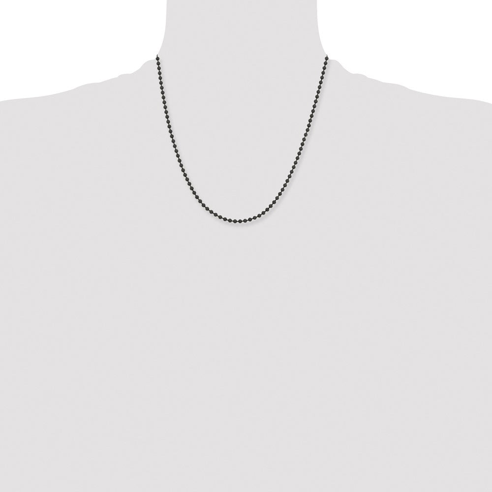 Chisel Stainless Steel Polished Black IP-plated 3mm 20 inch Ball Chain