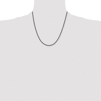 Chisel Stainless Steel Polished Black IP-plated 3mm 20 inch Ball Chain