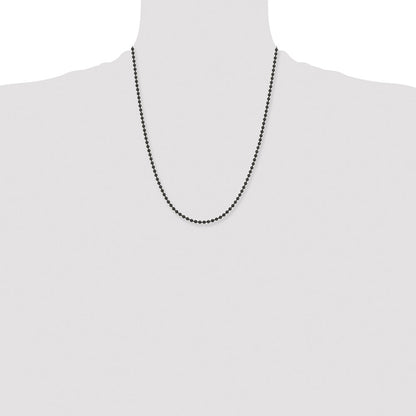 Chisel Stainless Steel Polished Black IP-plated  3mm 22 inch Ball Chain