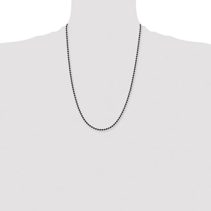 Chisel Stainless Steel Polished Black IP-plated 3mm 24 inch Ball Chain