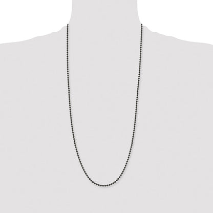 Chisel Stainless Steel Polished Black IP-plated 3mm 30 inch Ball Chain