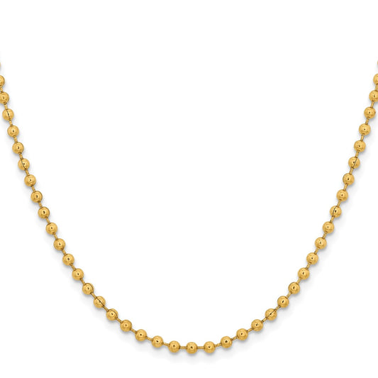 Chisel Stainless Steel Polished Yellow IP-plated 3mm 18 inch Ball Chain