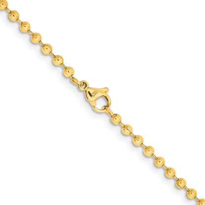 Chisel Stainless Steel Polished Yellow IP-plated 3mm 24 inch Ball Chain