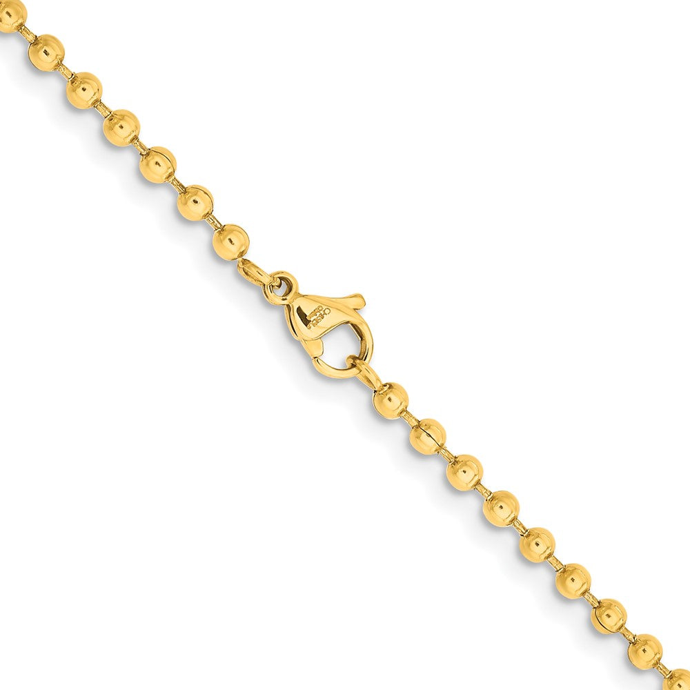 Chisel Stainless Steel Polished Yellow IP-plated 3mm 20 inch Ball Chain