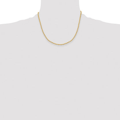 Chisel Stainless Steel Polished Yellow IP-plated 3mm 18 inch Ball Chain