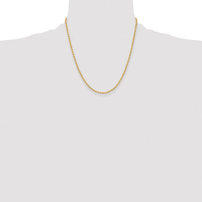 Chisel Stainless Steel Polished Yellow IP-plated 3mm 20 inch Ball Chain