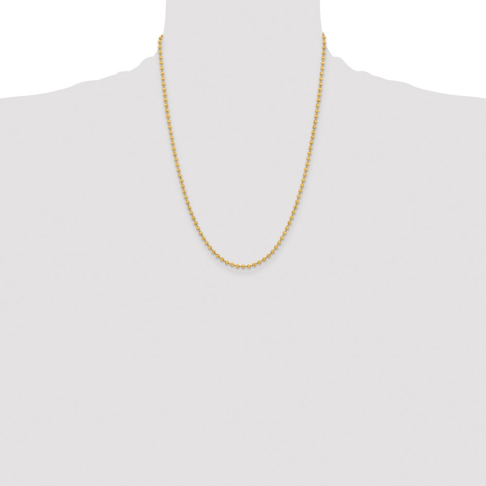 Chisel Stainless Steel Polished Yellow IP-plated 3mm 22 inch Ball Chain
