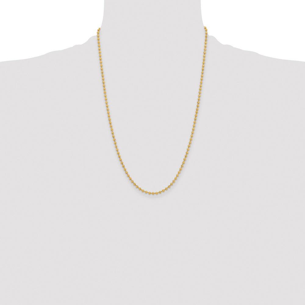 Chisel Stainless Steel Polished Yellow IP-plated 3mm 24 inch Ball Chain