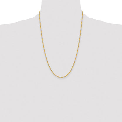 Chisel Stainless Steel Polished Yellow IP-plated 3mm 24 inch Ball Chain