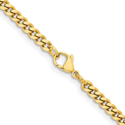 Chisel Stainless Steel Polished Yellow IP-plated 4mm 20 inch Curb Chain